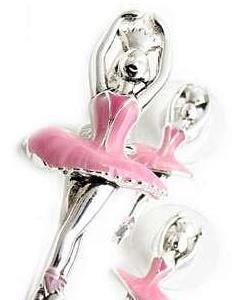 ピアス & ブローチセット (ピンク バレリーナ)