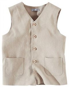 男の子用 麻混合 ベスト 【4、5、6才】 〈ALA〉